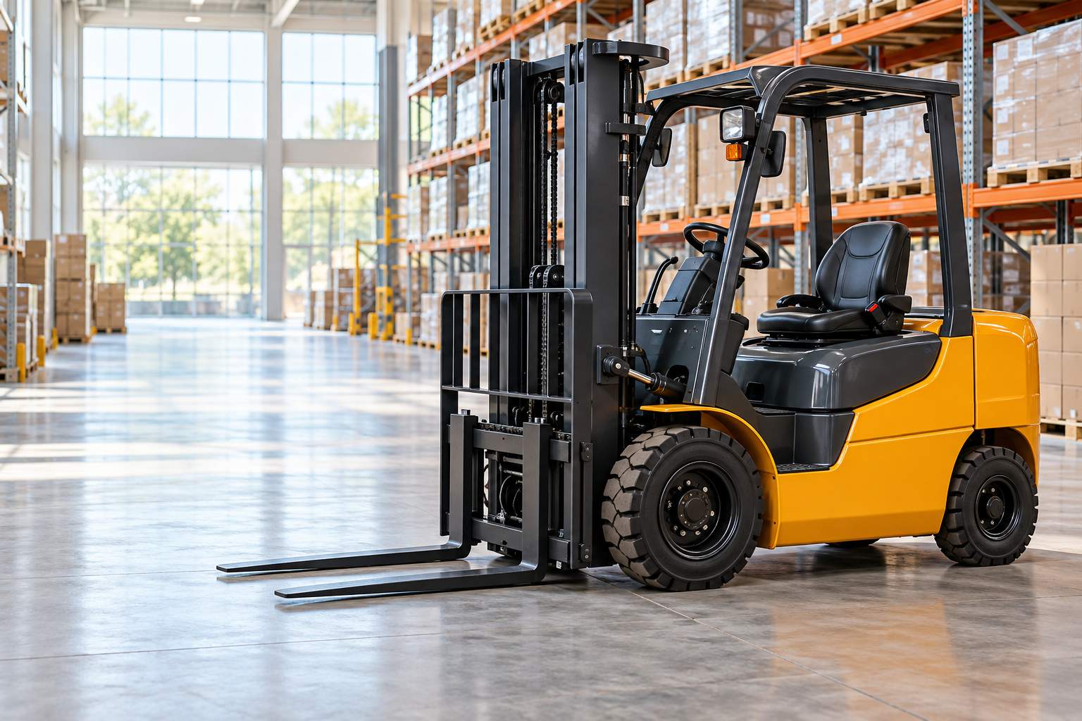 Illustrative material handling equipment scene